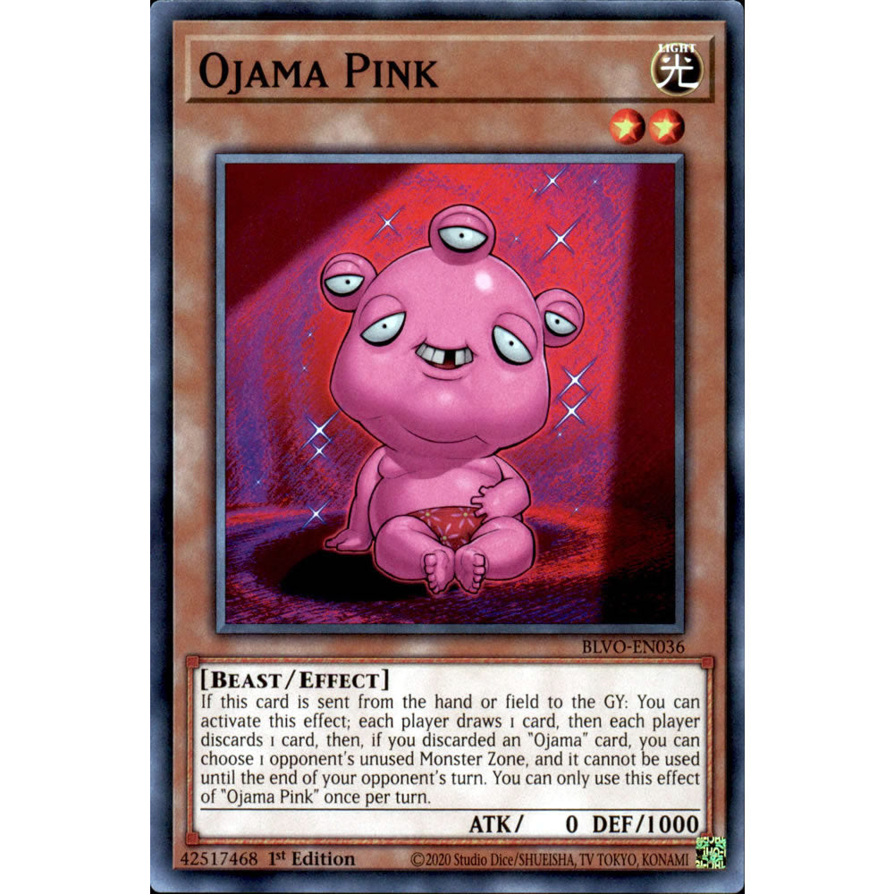 Ojama Pink BLVO-EN036 Yu-Gi-Oh! Card from the Blazing Vortex Set