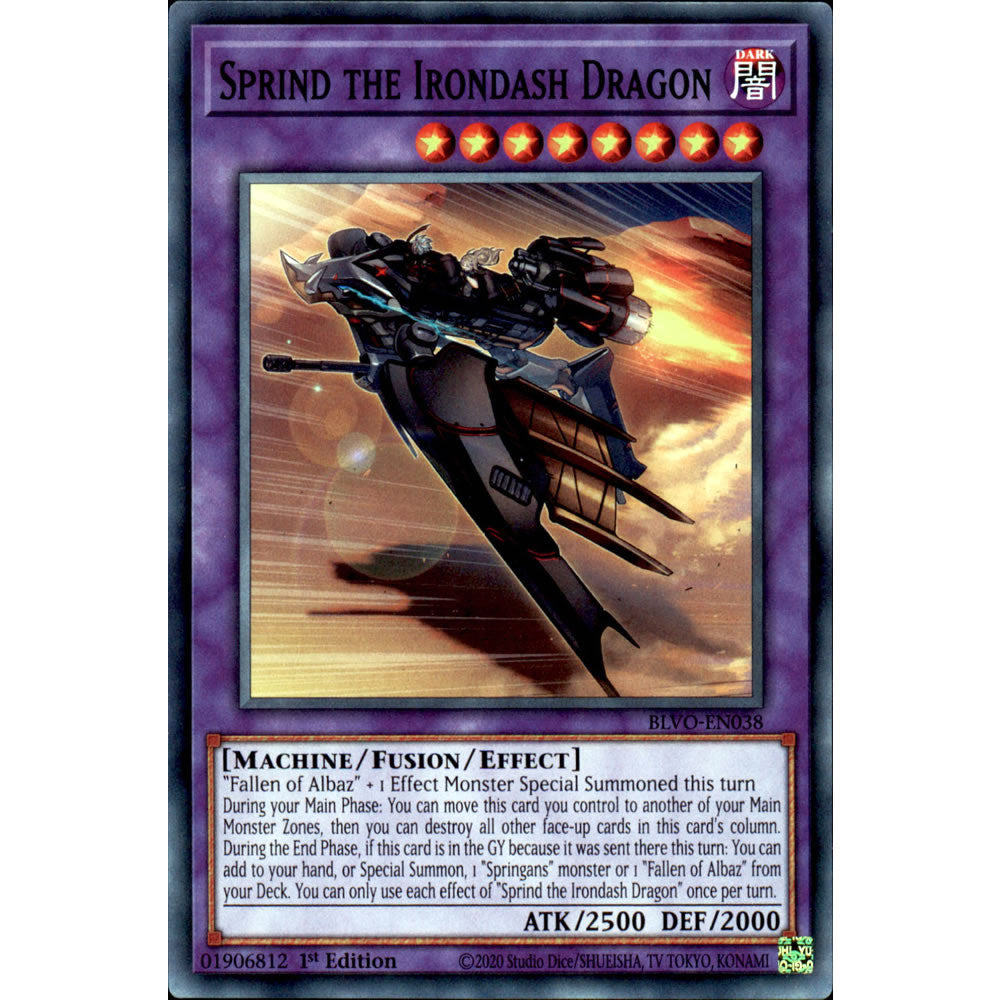 Sprind the Irondash Dragon BLVO-EN038 Yu-Gi-Oh! Card from the Blazing Vortex Set