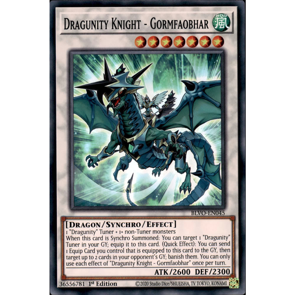 Dragunity Knight - Gormfaobhar BLVO-EN045 Yu-Gi-Oh! Card from the Blazing Vortex Set