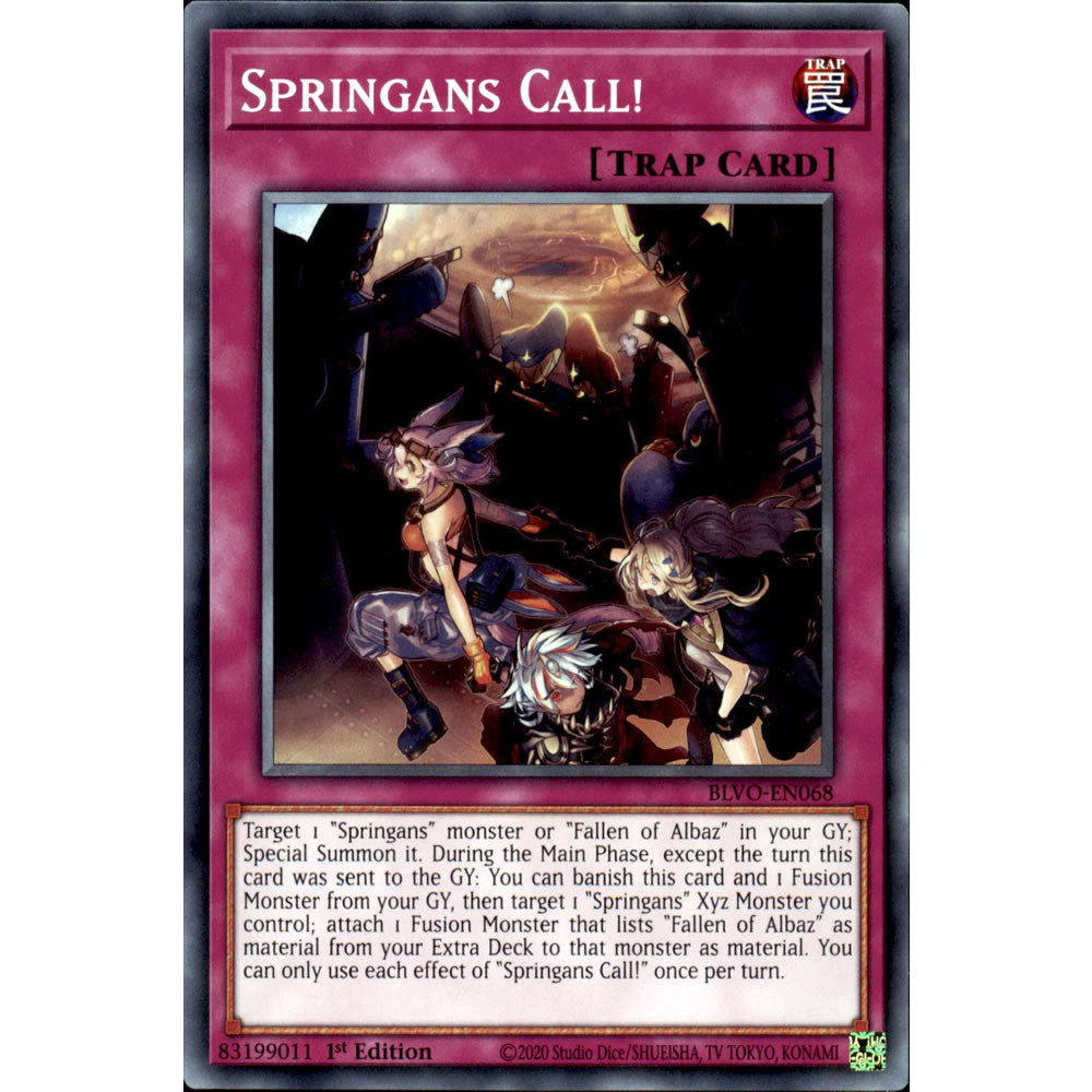 Springans Call! BLVO-EN068 Yu-Gi-Oh! Card from the Blazing Vortex Set