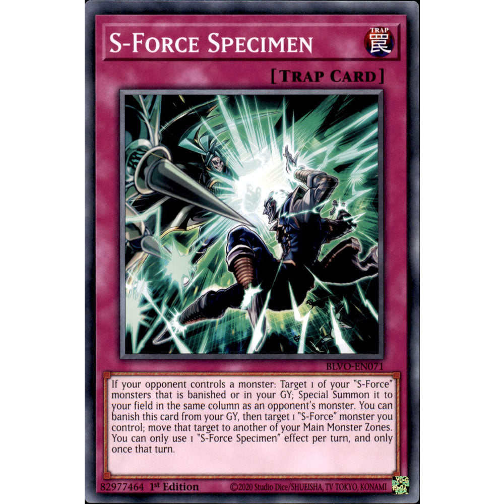 S-Force Specimen BLVO-EN071 Yu-Gi-Oh! Card from the Blazing Vortex Set