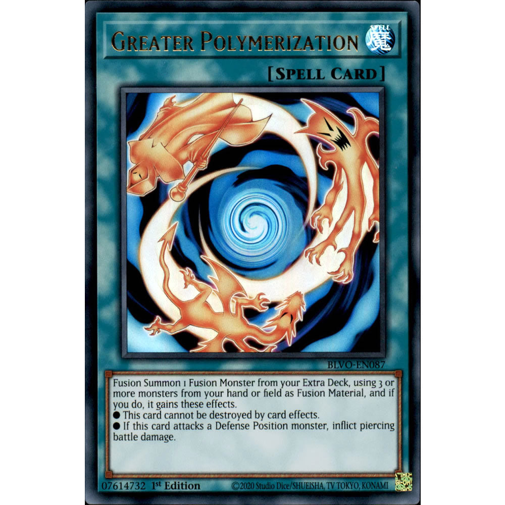 Greater Polymerization BLVO-EN087 Yu-Gi-Oh! Card from the Blazing Vortex Set