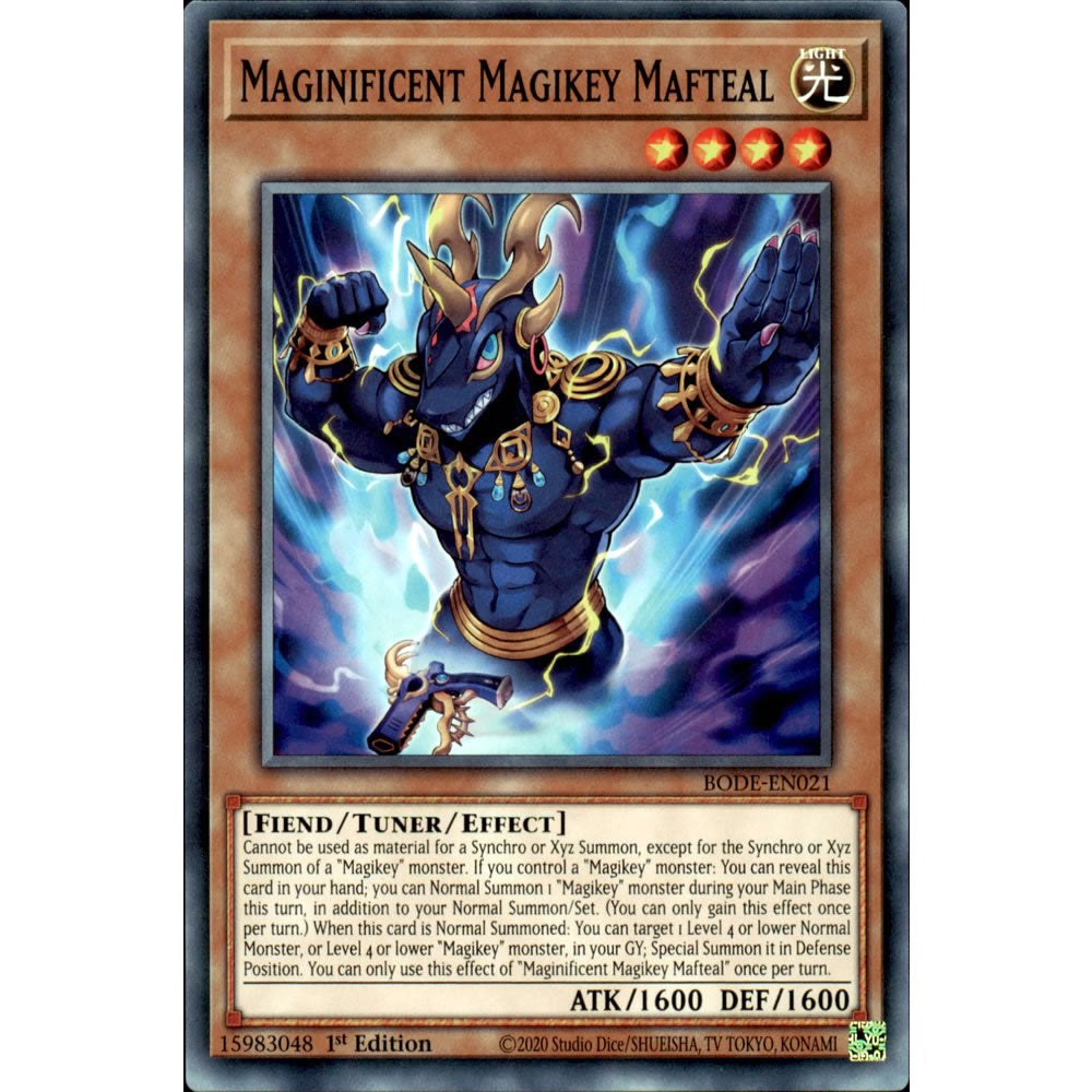 Maginificent Magikey Mafteal BODE-EN021 Yu-Gi-Oh! Card from the Burst of Destiny Set