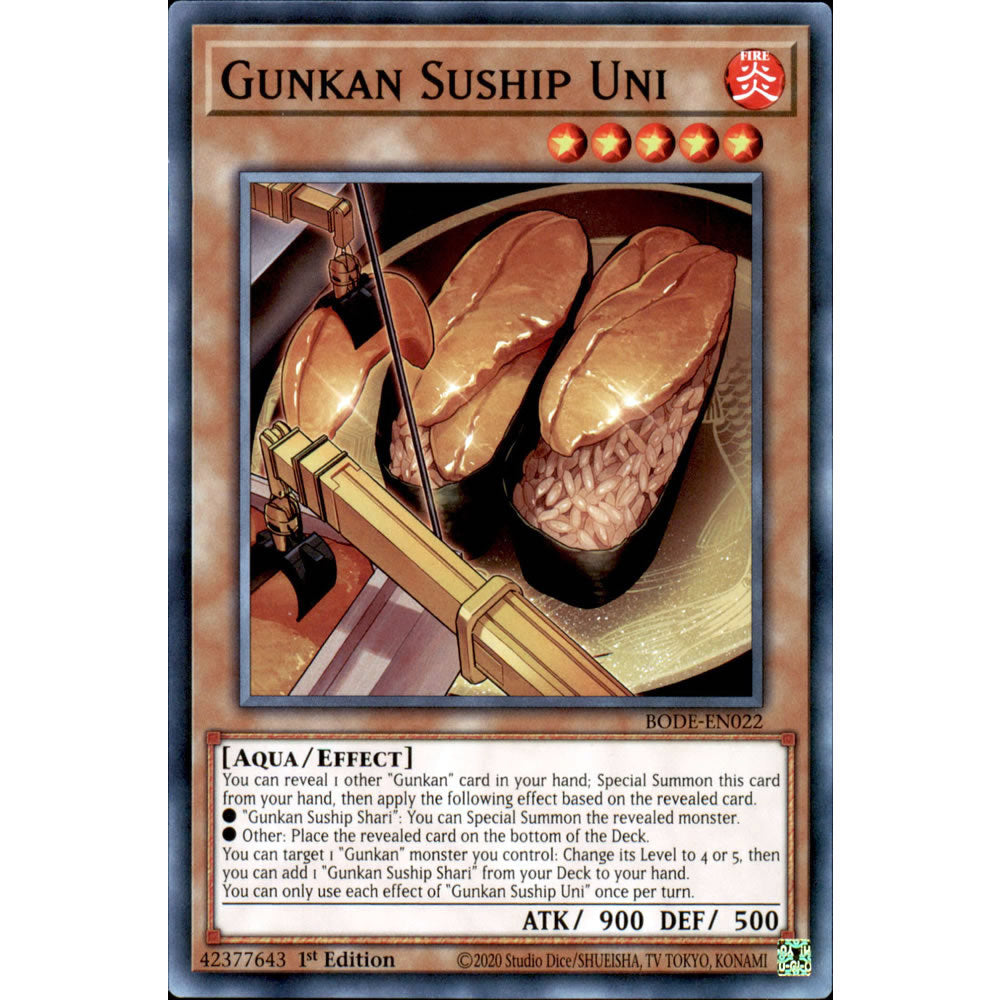 Gunkan Suship Uni BODE-EN022 Yu-Gi-Oh! Card from the Burst of Destiny Set