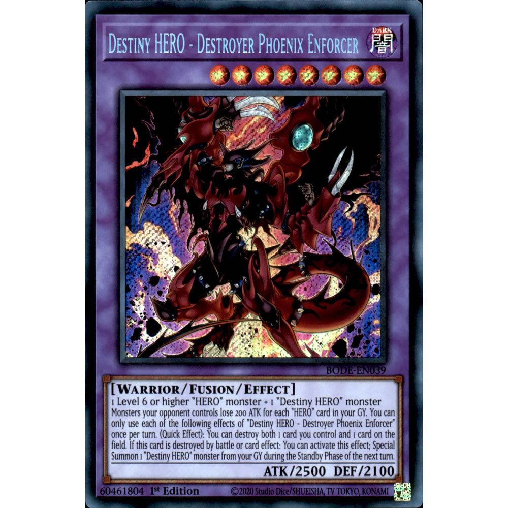 Destiny HERO - Destroyer Phoenix Enforcer BODE-EN039 Yu-Gi-Oh! Card from the Burst of Destiny Set