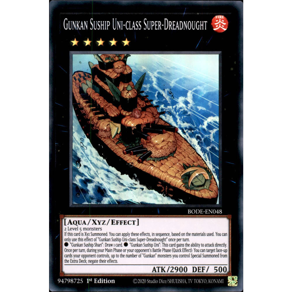 Gunkan Suship Uni-class Super-Dreadnought BODE-EN048 Yu-Gi-Oh! Card from the Burst of Destiny Set