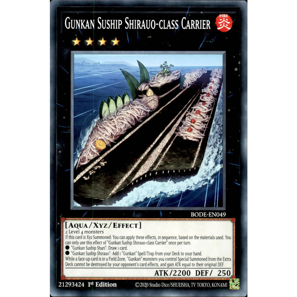 Gunkan Suship Shirauo-class Carrier BODE-EN049 Yu-Gi-Oh! Card from the Burst of Destiny Set