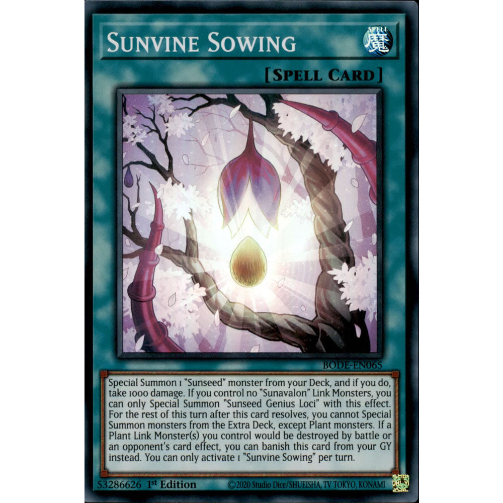 Sunvine Sowing BODE-EN065 Yu-Gi-Oh! Card from the Burst of Destiny Set