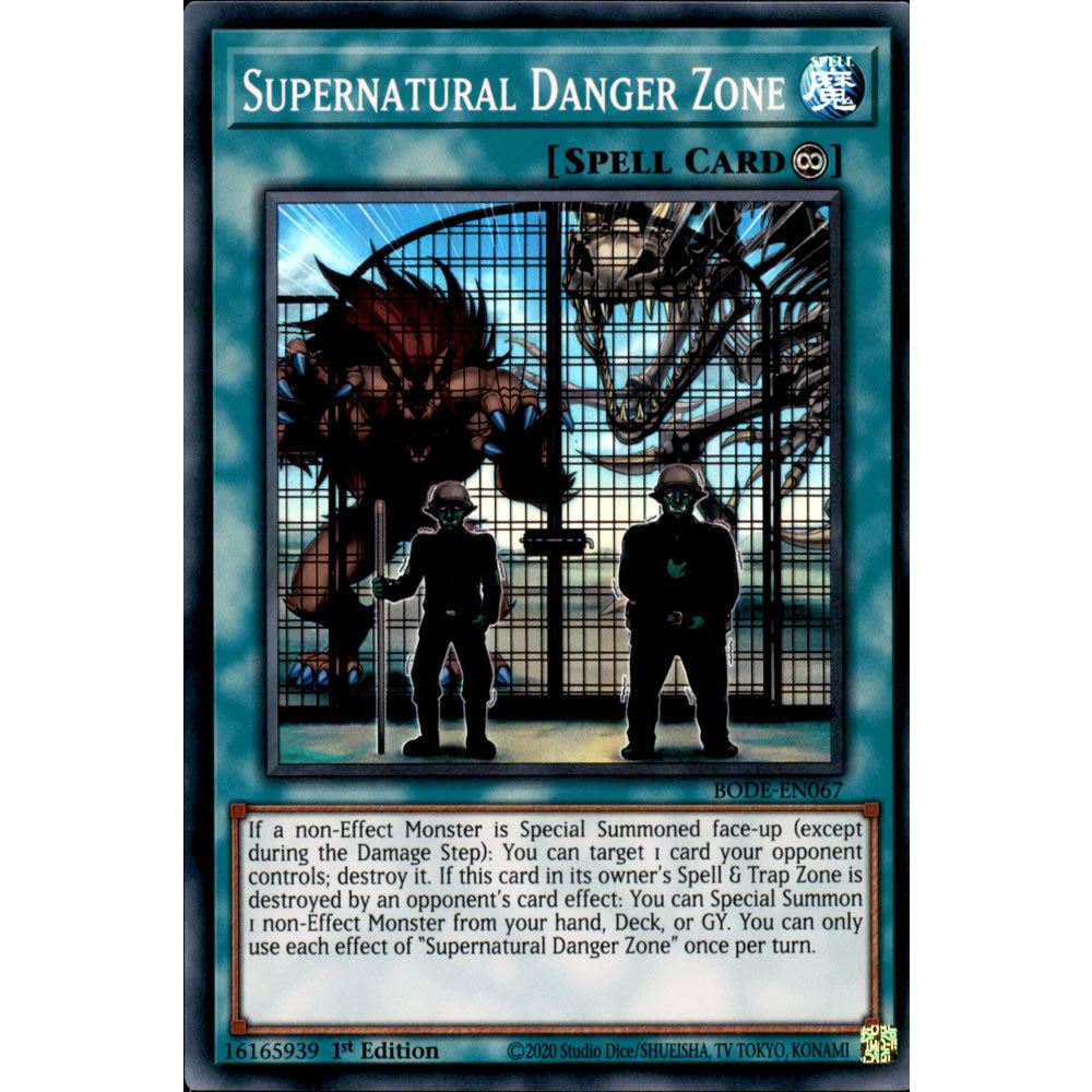 Supernatural Danger Zone BODE-EN067 Yu-Gi-Oh! Card from the Burst of Destiny Set