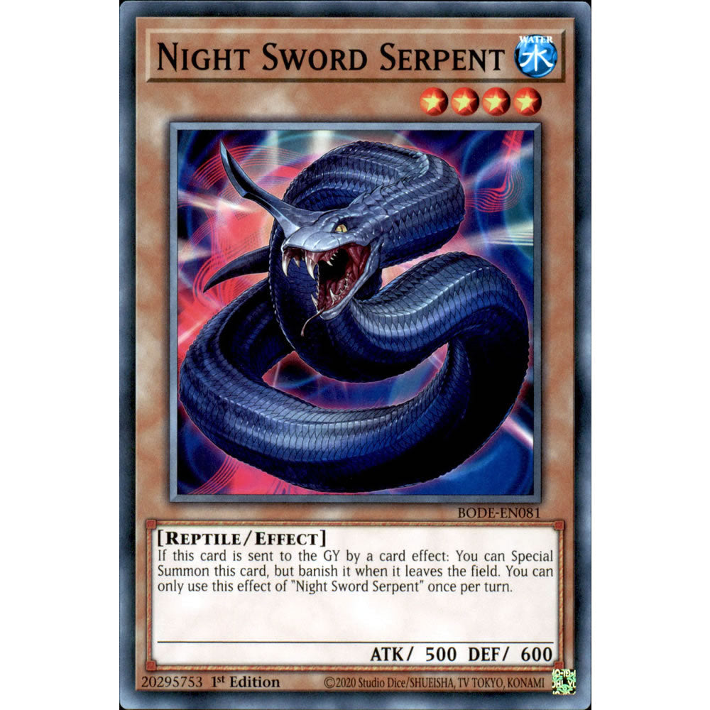 Night Sword Serpent BODE-EN081 Yu-Gi-Oh! Card from the Burst of Destiny Set