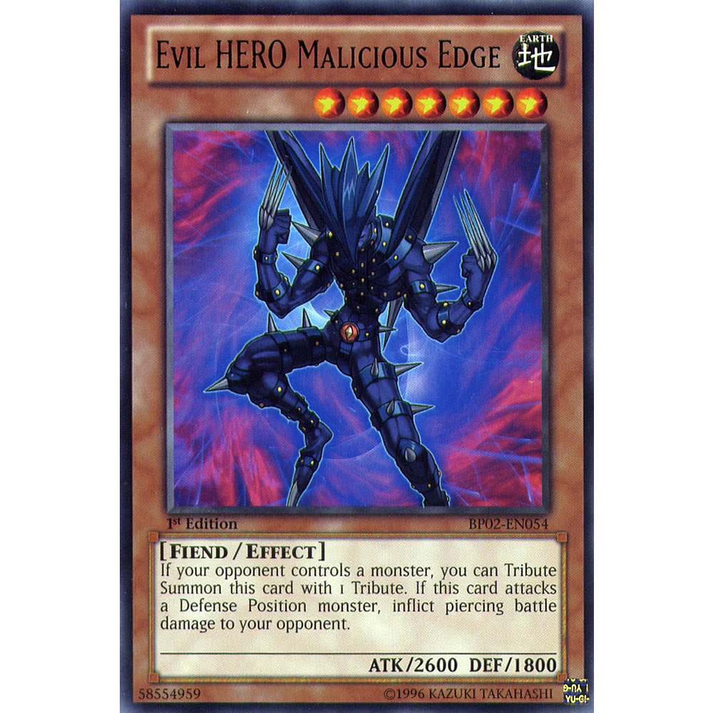 Evil Hero Malicious Edge BP02-EN054 Yu-Gi-Oh! Card from the Battle Pack 2: War of the Giants Set