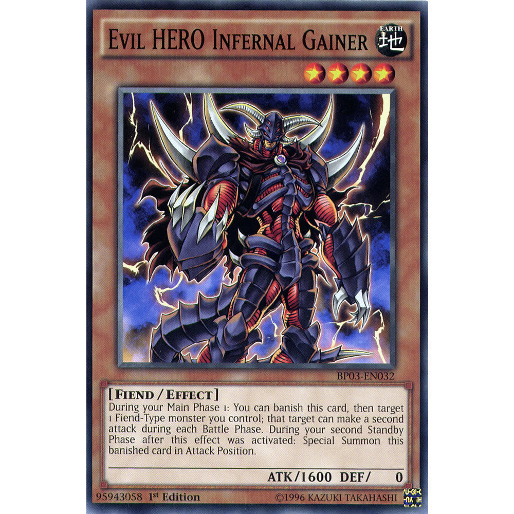Evil Hero Infernal Gainer BP03-EN032 Yu-Gi-Oh! Card from the Battle Pack 3: Monster League Set