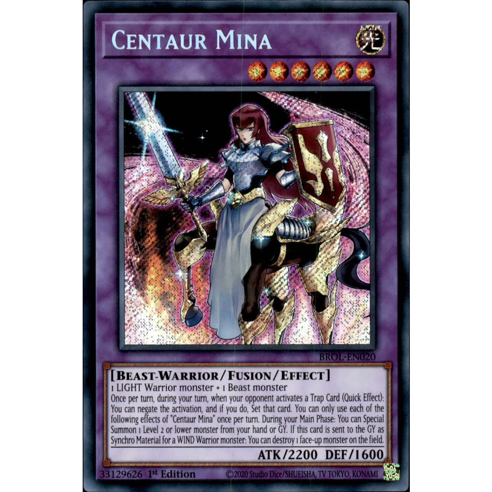 Centaur Mina BROL-EN020 Yu-Gi-Oh! Card from the Brothers of Legend Set
