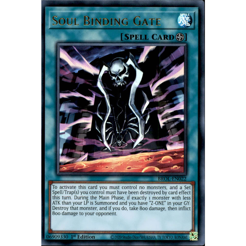 Soul Binding Gate BROL-EN022 Yu-Gi-Oh! Card from the Brothers of Legend Set