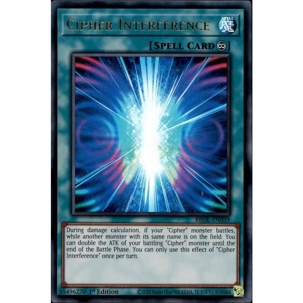 Cipher Interference BROL-EN039 Yu-Gi-Oh! Card from the Brothers of Legend Set
