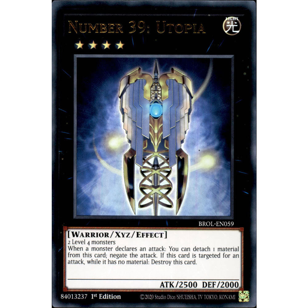 Number 39: Utopia BROL-EN059 Yu-Gi-Oh! Card from the Brothers of Legend Set