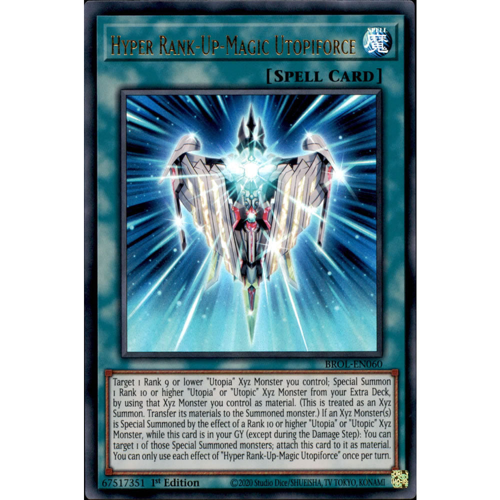 Hyper Rank-Up-Magic Utopiforce BROL-EN060 Yu-Gi-Oh! Card from the Brothers of Legend Set
