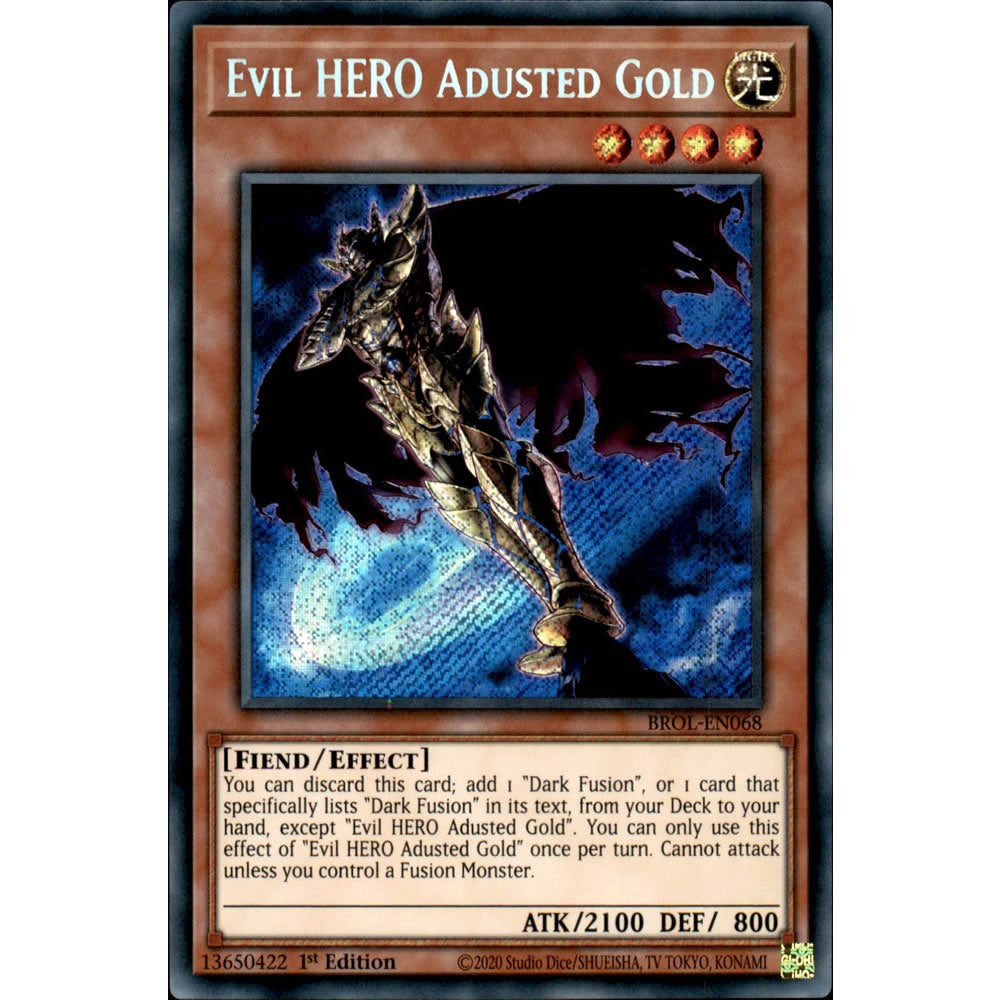 Evil HERO Adusted Gold BROL-EN068 Yu-Gi-Oh! Card from the Brothers of Legend Set