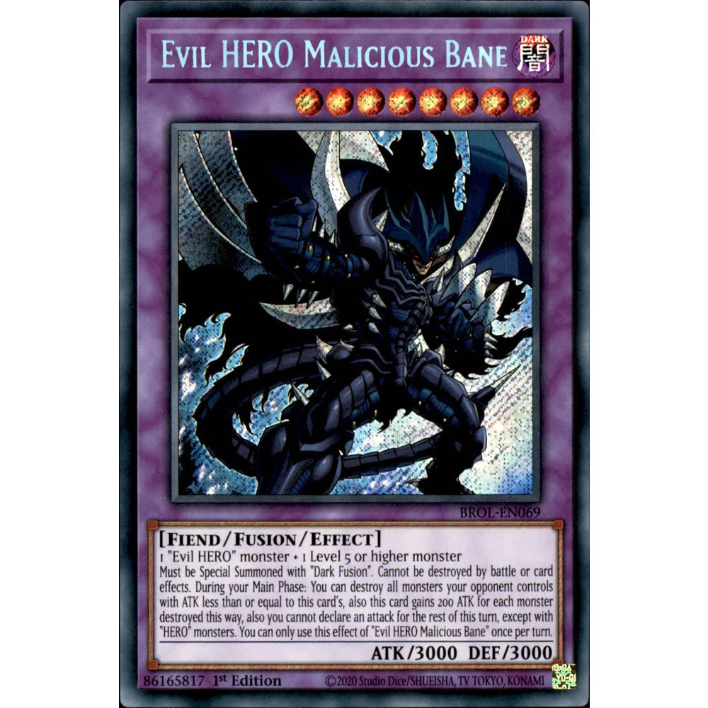 Evil HERO Malicious Bane BROL-EN069 Yu-Gi-Oh! Card from the Brothers of Legend Set