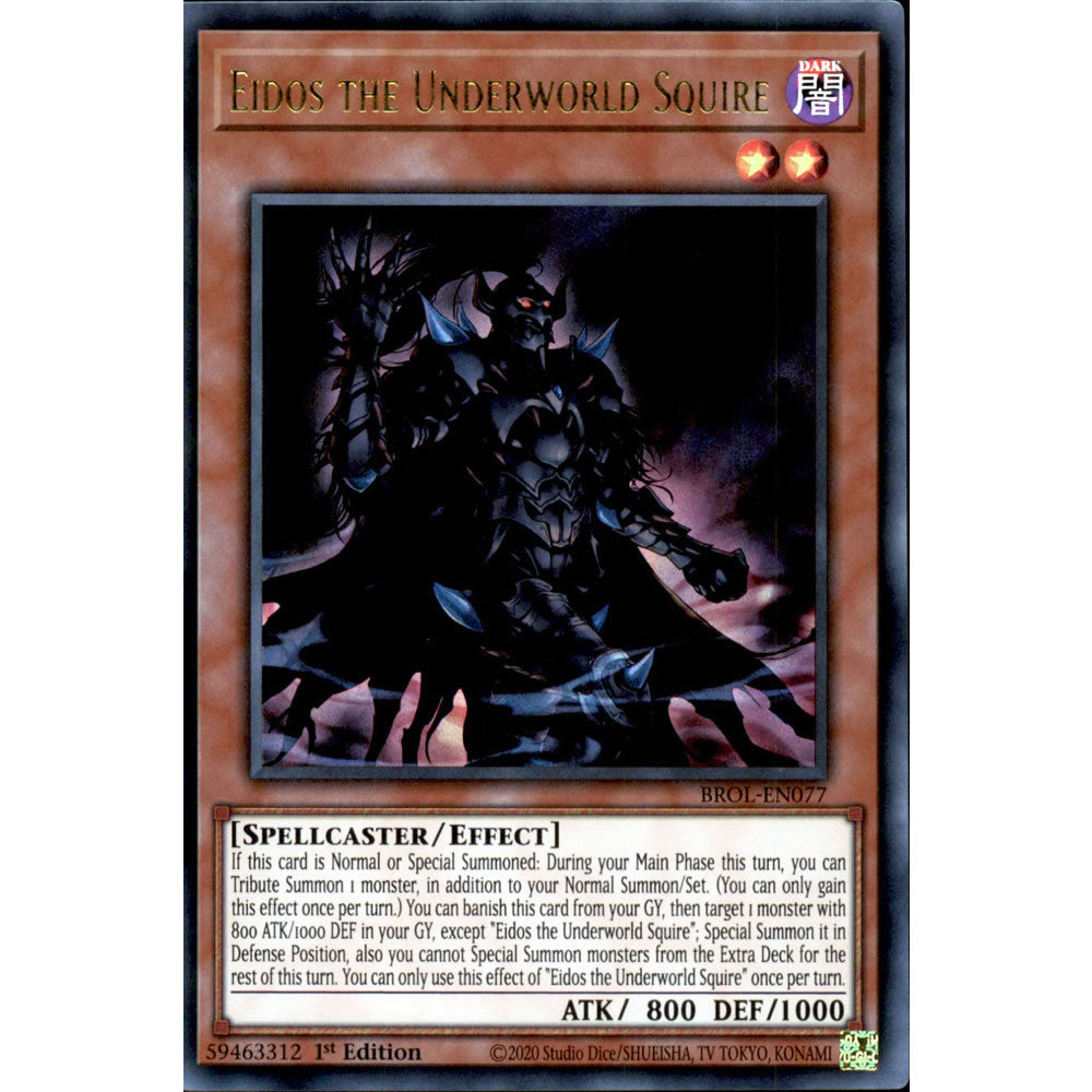 Eidos the Underworld Squire BROL-EN077 Yu-Gi-Oh! Card from the Brothers of Legend Set