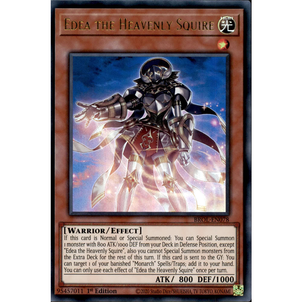 Edea the Heavenly Squire BROL-EN078 Yu-Gi-Oh! Card from the Brothers of Legend Set