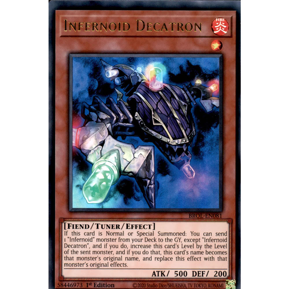 Infernoid Decatron BROL-EN081 Yu-Gi-Oh! Card from the Brothers of Legend Set