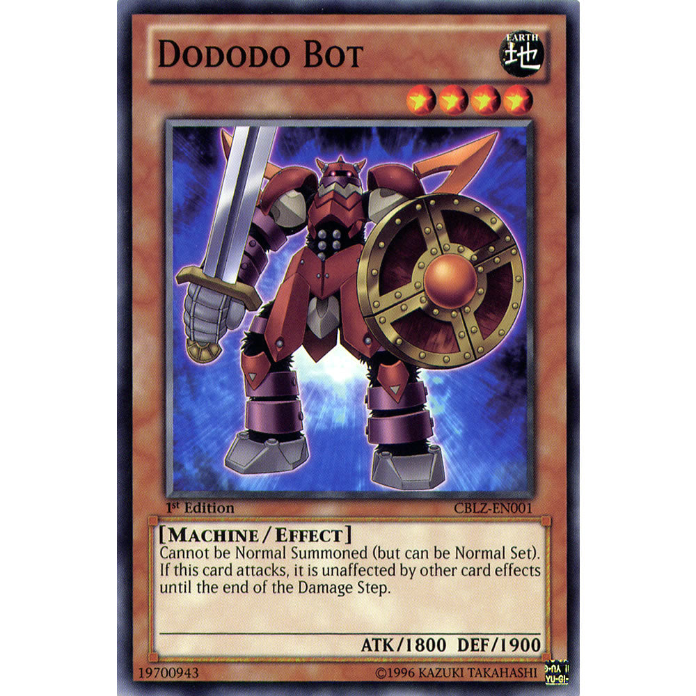 Dododo Bot CBLZ-EN001 Yu-Gi-Oh! Card from the Cosmo Blazer Set
