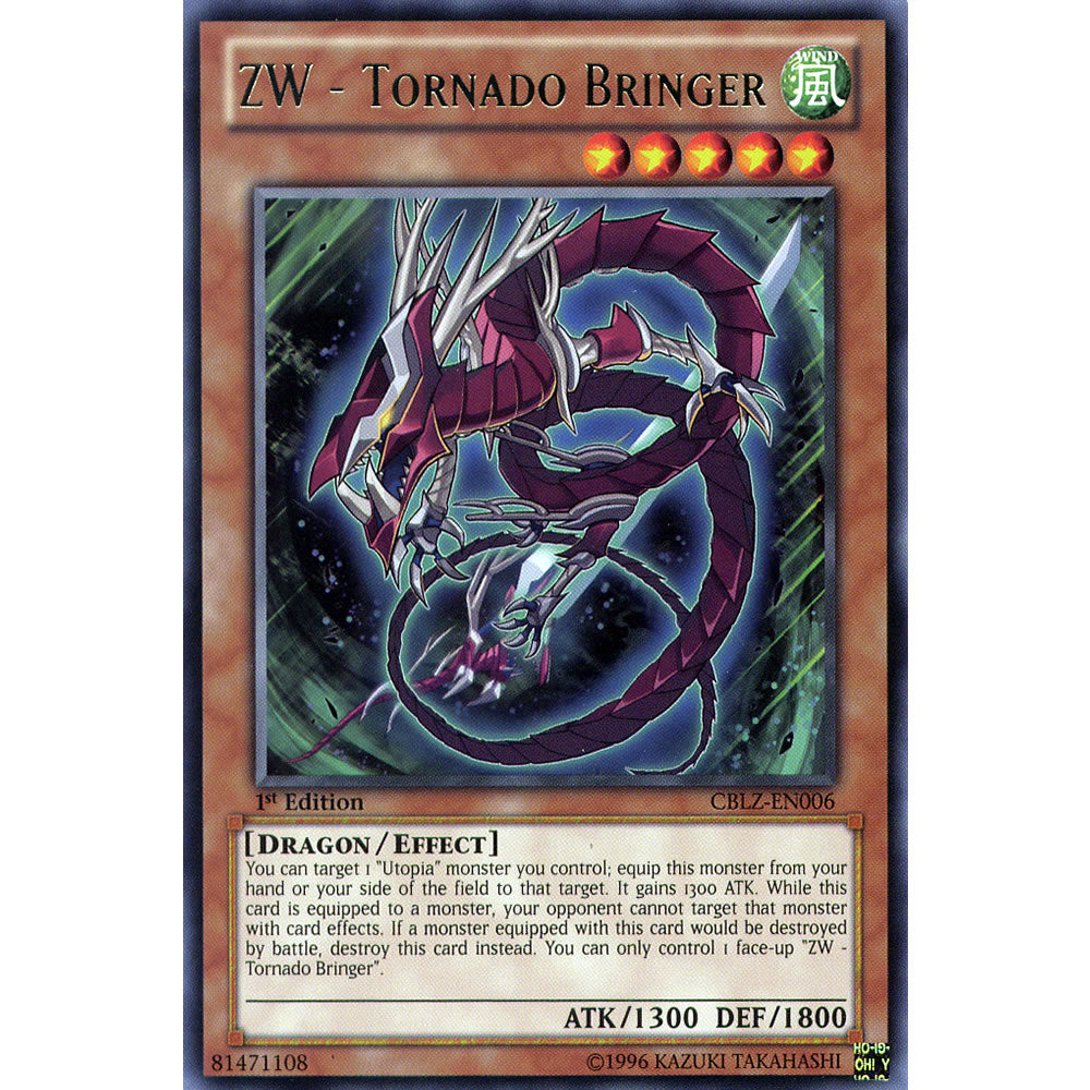 ZW - Tornado Bringer CBLZ-EN006 Yu-Gi-Oh! Card from the Cosmo Blazer Set