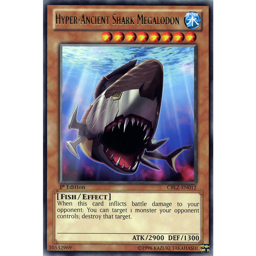 Hyper-Ancient Shark Megalodon CBLZ-EN012 Yu-Gi-Oh! Card from the Cosmo Blazer Set