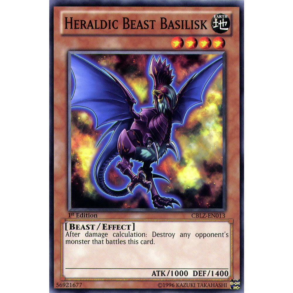 Heraldic Beast Basilisk CBLZ-EN013 Yu-Gi-Oh! Card from the Cosmo Blazer Set