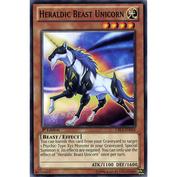 yugioh heraldic beast cards Heraldic Beast Unicorn CBLZ-EN016 Yu-Gi-Oh! Card