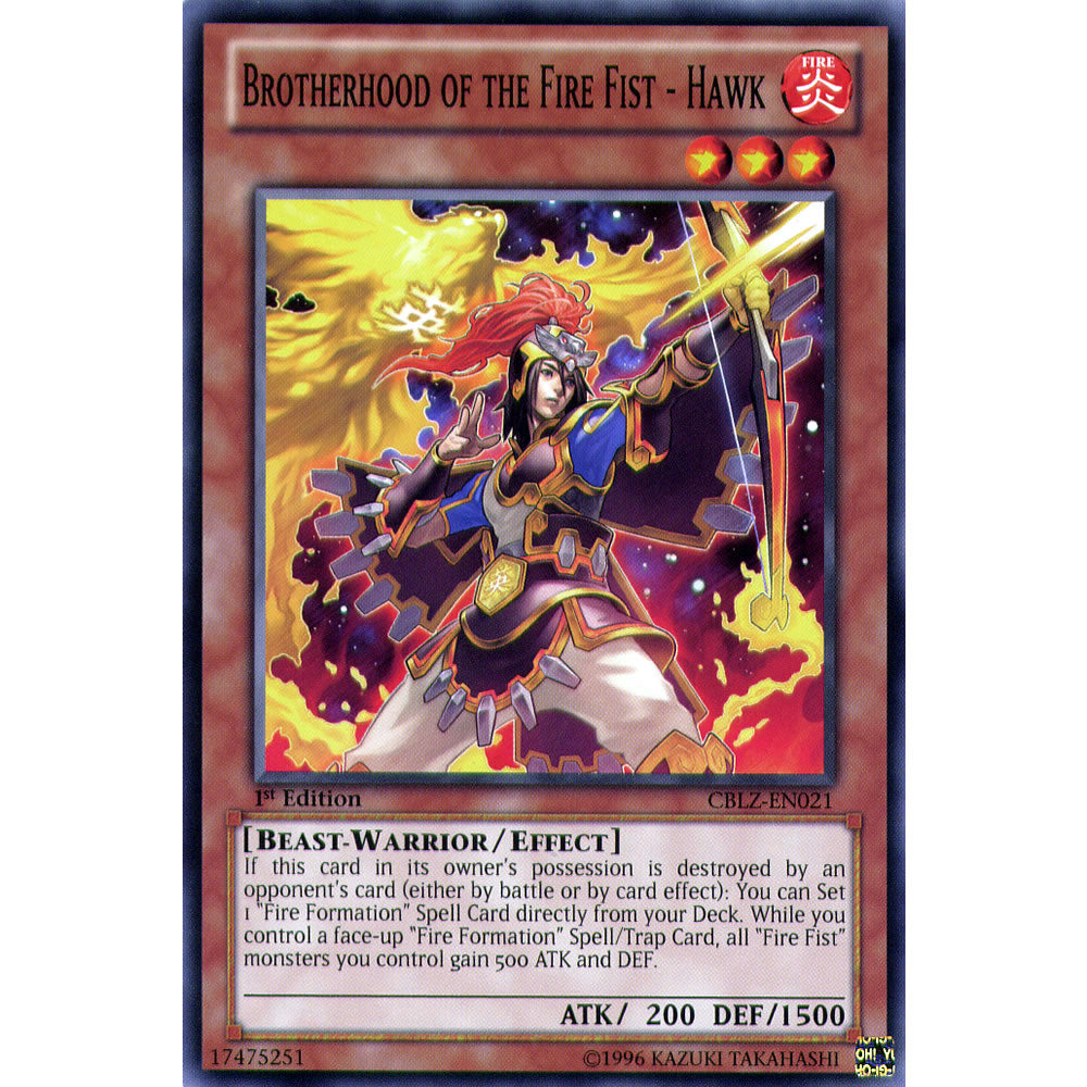 Brotherhood of the Fire Fist - Hawk CBLZ-EN021 Yu-Gi-Oh! Card from the Cosmo Blazer Set