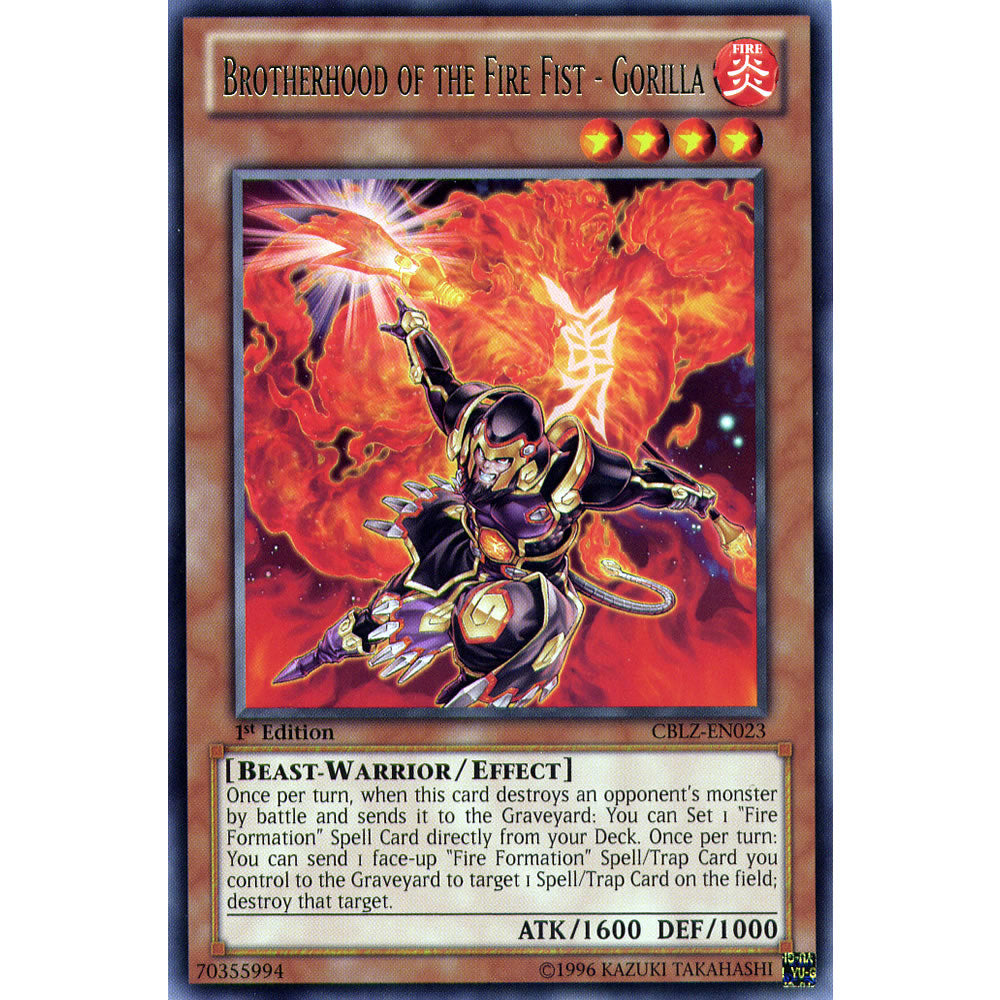 Brotherhood of the Fire Fist - Gorilla CBLZ-EN023 Yu-Gi-Oh! Card from the Cosmo Blazer Set