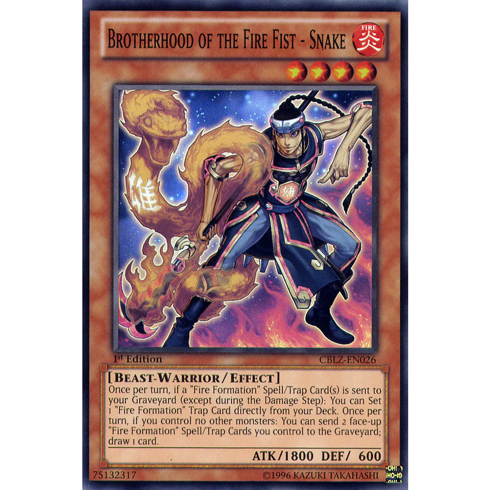 Brotherhood of the Fire Fist - Snake CBLZ-EN026 Yu-Gi-Oh! Card from the Cosmo Blazer Set