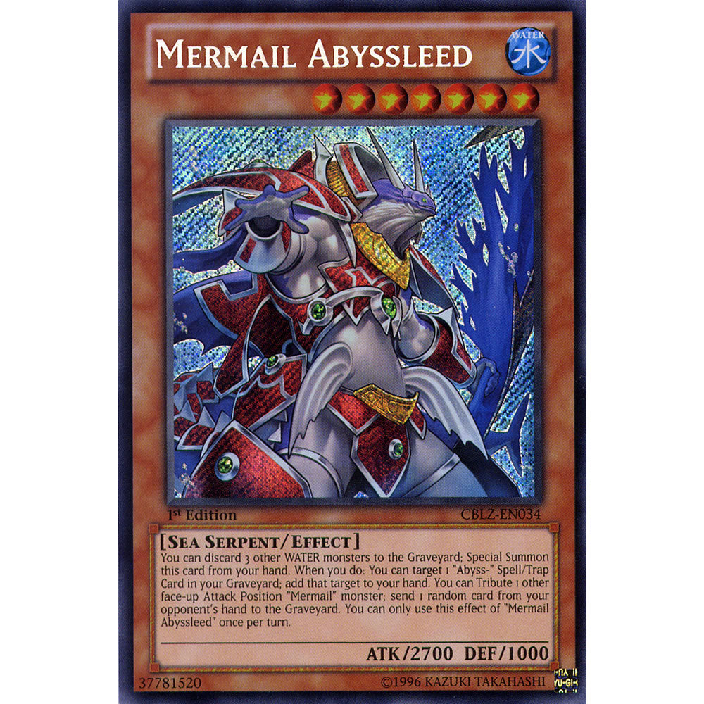 Mermail Abyssleed CBLZ-EN034 Yu-Gi-Oh! Card from the Cosmo Blazer Set