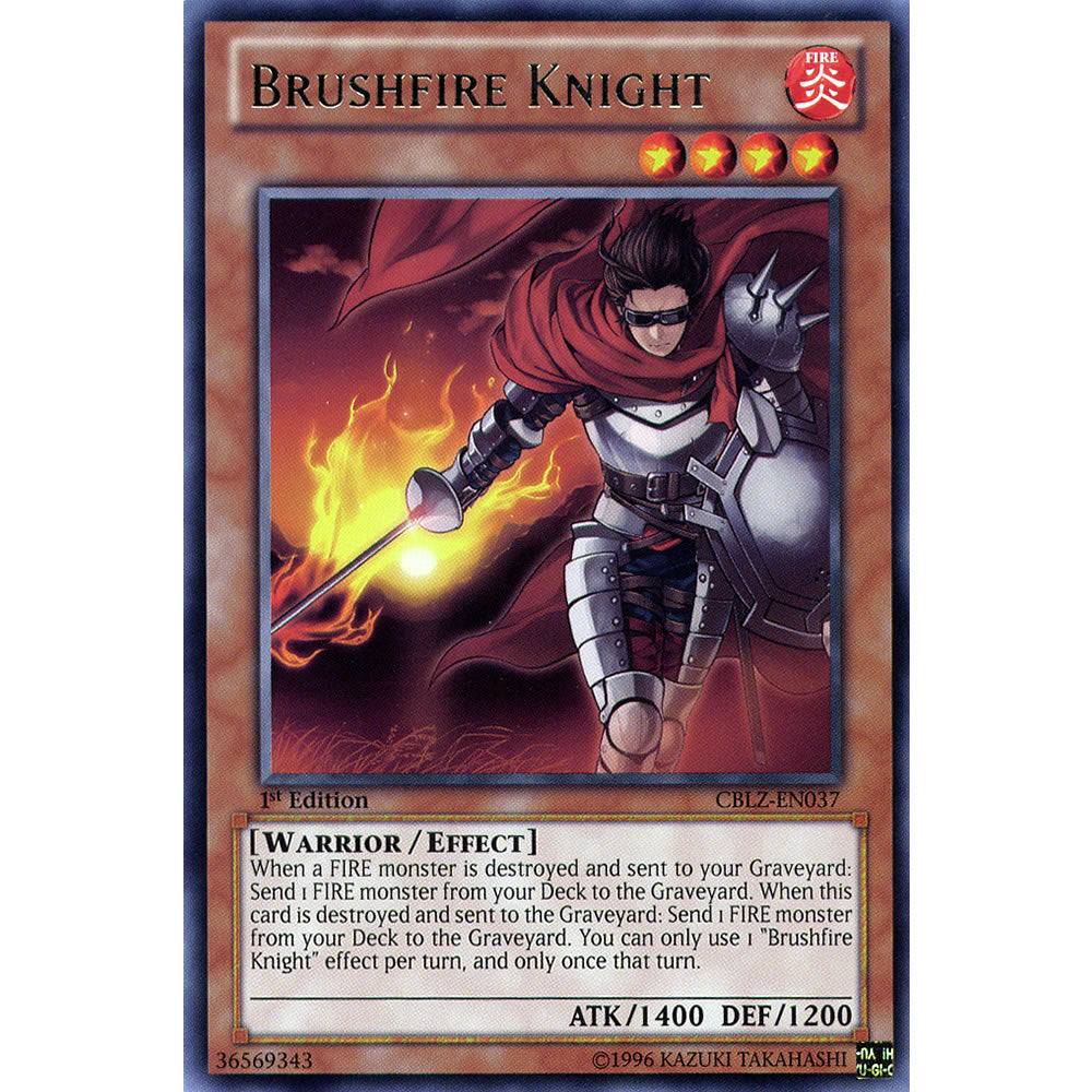 Brushfire Knight CBLZ-EN037 Yu-Gi-Oh! Card from the Cosmo Blazer Set