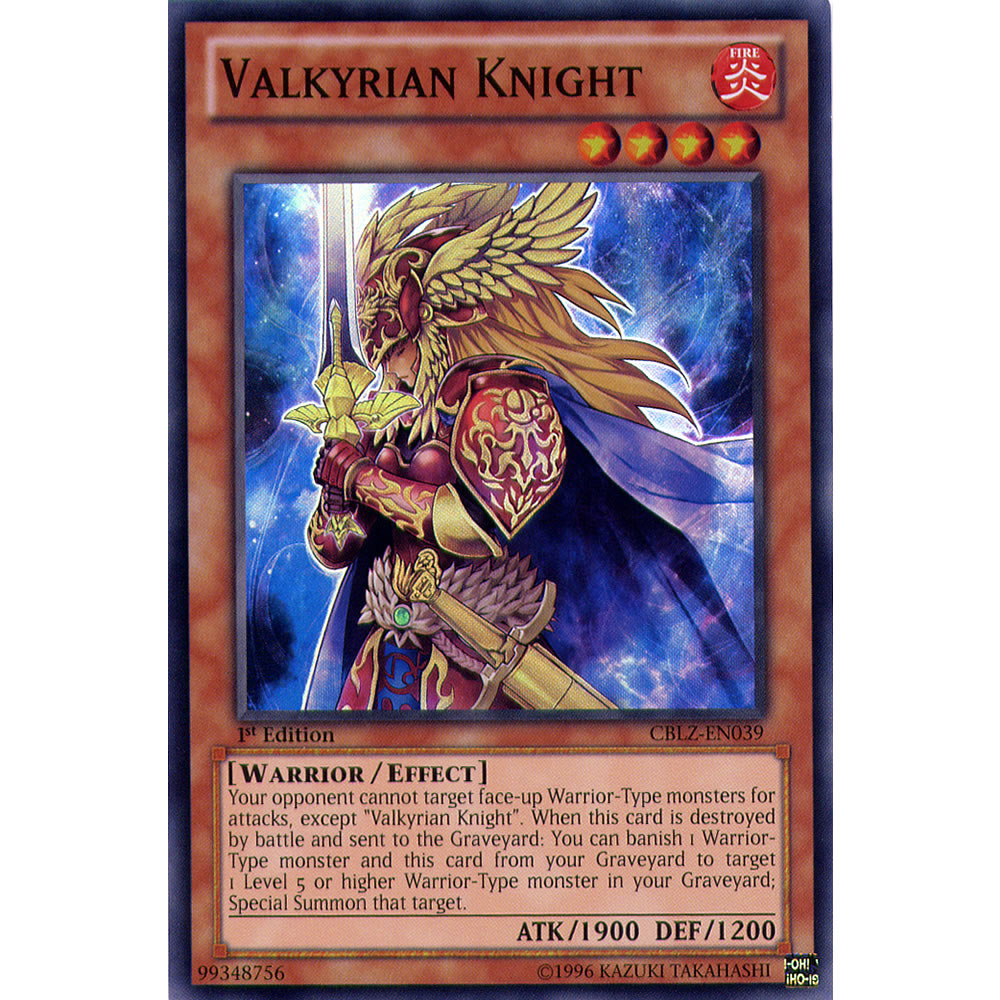 Valkyrian Knight CBLZ-EN039 Yu-Gi-Oh! Card from the Cosmo Blazer Set