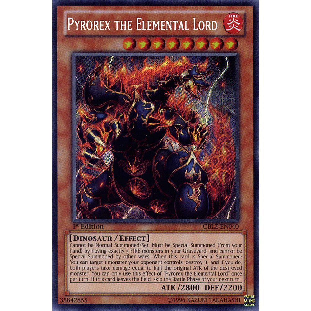 Pyrorex the Elemental Lord CBLZ-EN040 Yu-Gi-Oh! Card from the Cosmo Blazer Set