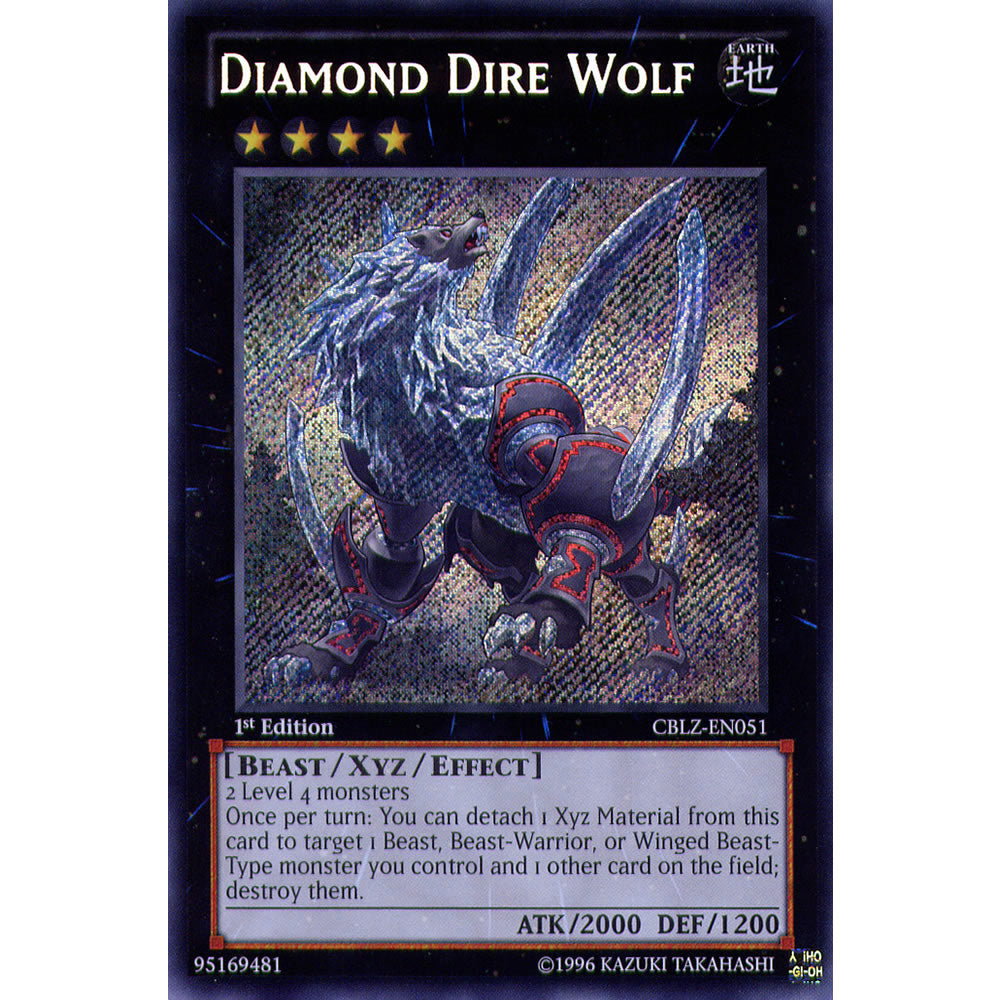 Diamond Dire Wolf CBLZ-EN051 Yu-Gi-Oh! Card from the Cosmo Blazer Set