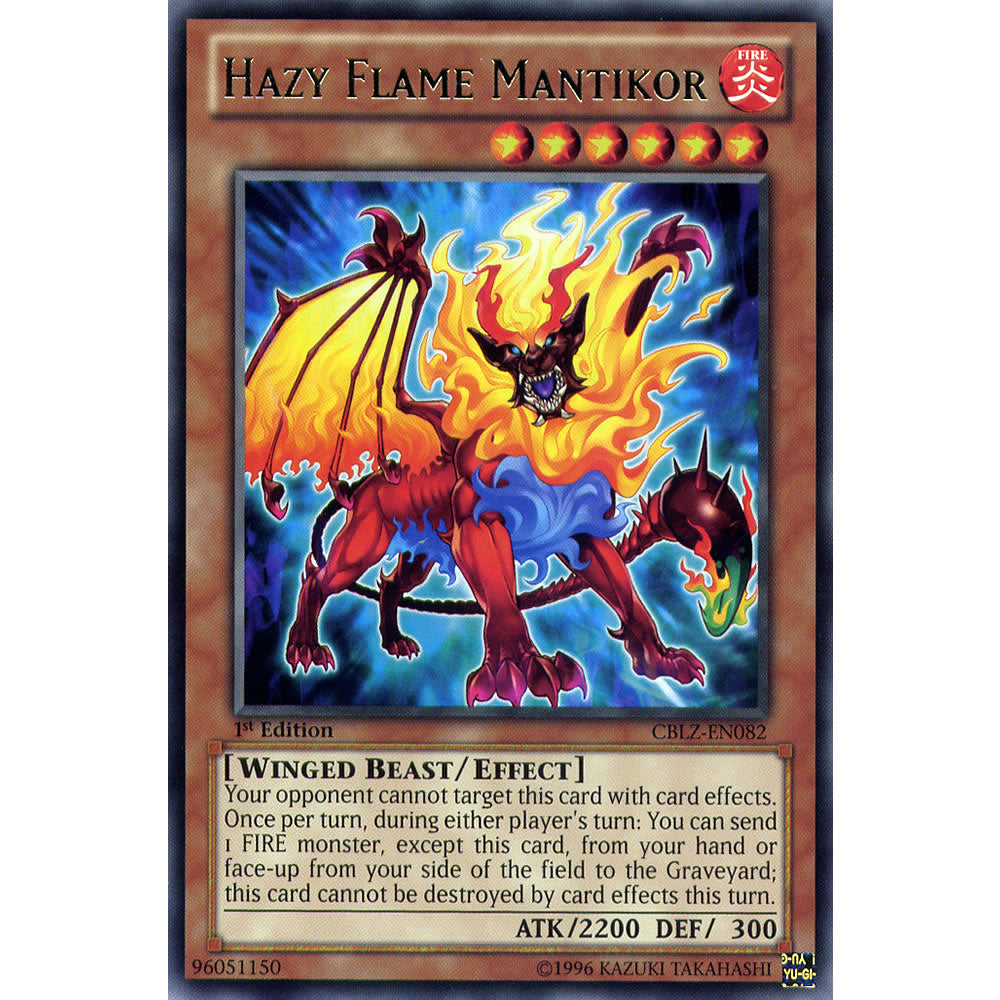 Hazy Flame Mantikor CBLZ-EN082 Yu-Gi-Oh! Card from the Cosmo Blazer Set