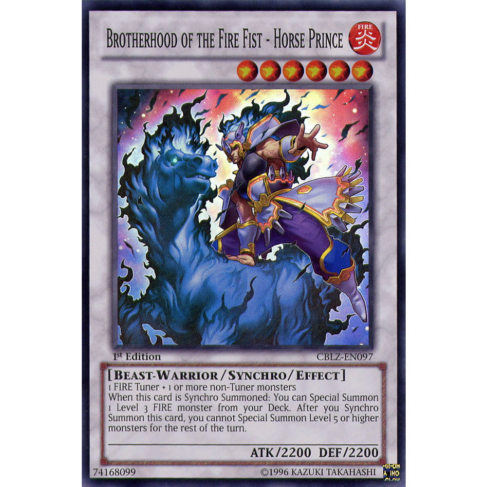 Brotherhood of the Fire Fist - Horse Prince CBLZ-EN097 Yu-Gi-Oh! Card from the Cosmo Blazer Set