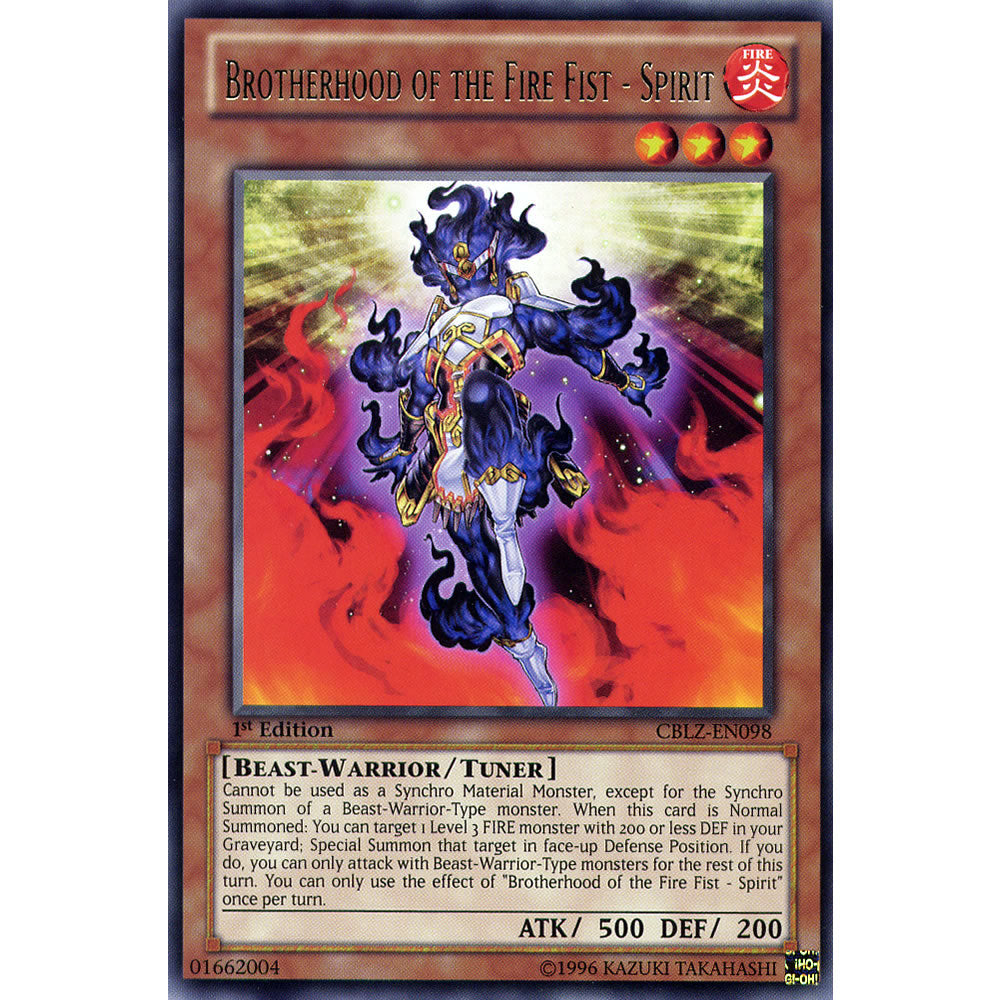 Brotherhood of the Fire Fist - Spirit CBLZ-EN098 Yu-Gi-Oh! Card from the Cosmo Blazer Set