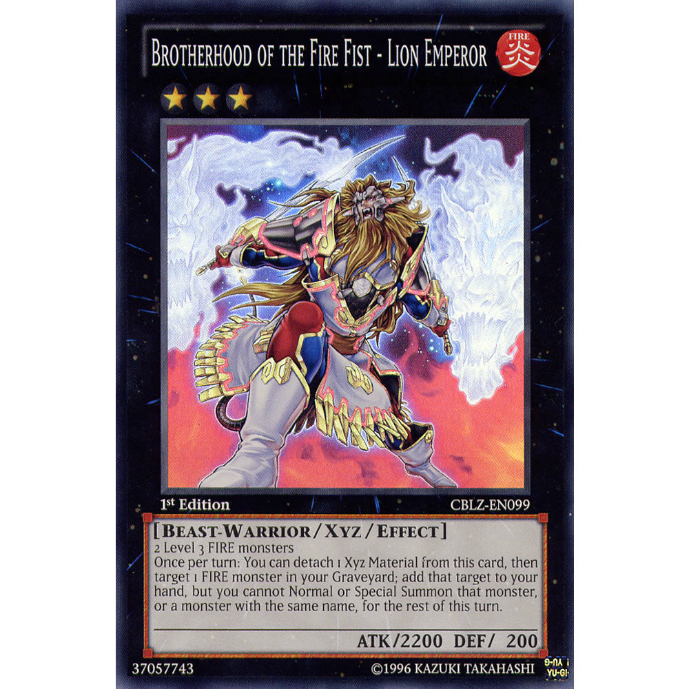 Brotherhood of the Fire Fist - Lion Emperor CBLZ-EN099 Yu-Gi-Oh! Card from the Cosmo Blazer Set