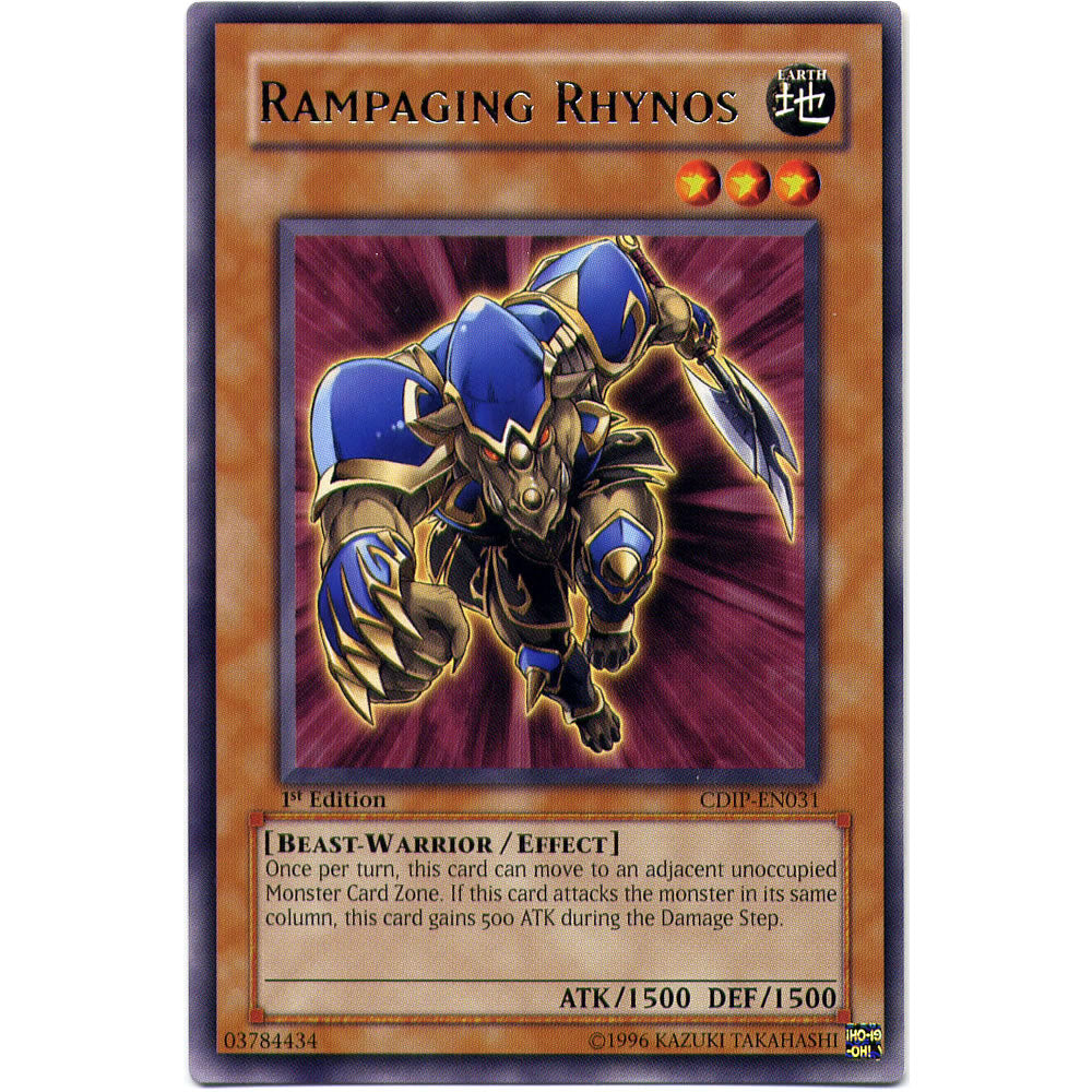 Rampaging Rhynos CDIP-EN031 Yu-Gi-Oh! Card from the Cyberdark Impact Set