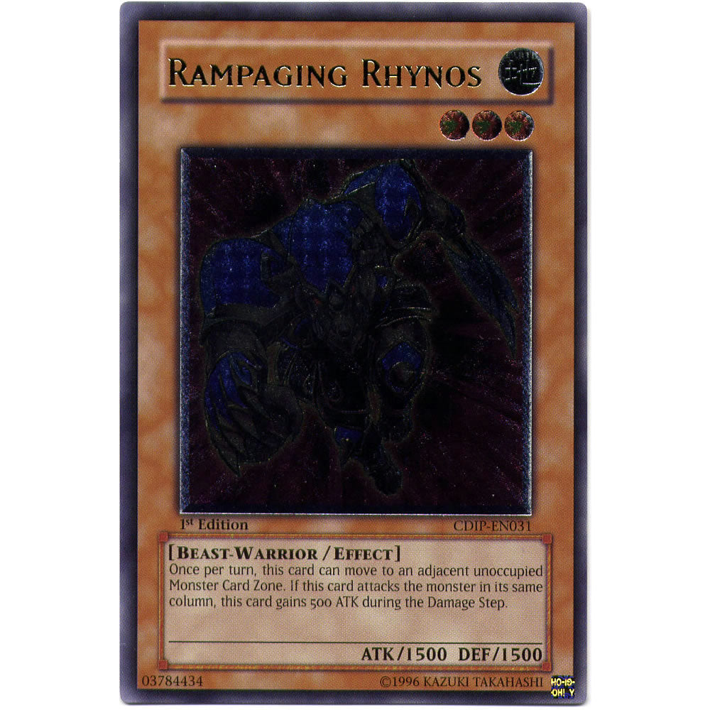 Rampaging Rhynos CDIP-EN031 Yu-Gi-Oh! Card from the Cyberdark Impact Set