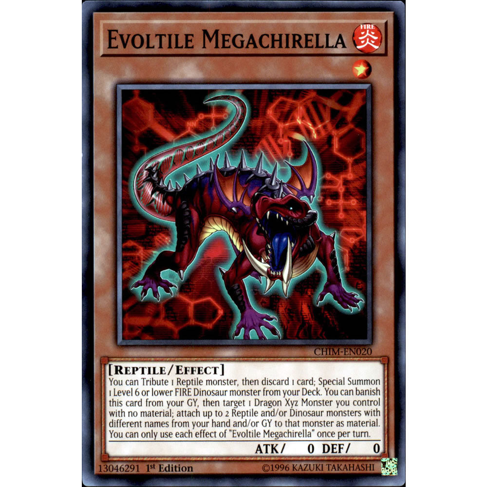Evoltile Megachirella CHIM-EN020 Yu-Gi-Oh! Card from the Chaos Impact Set