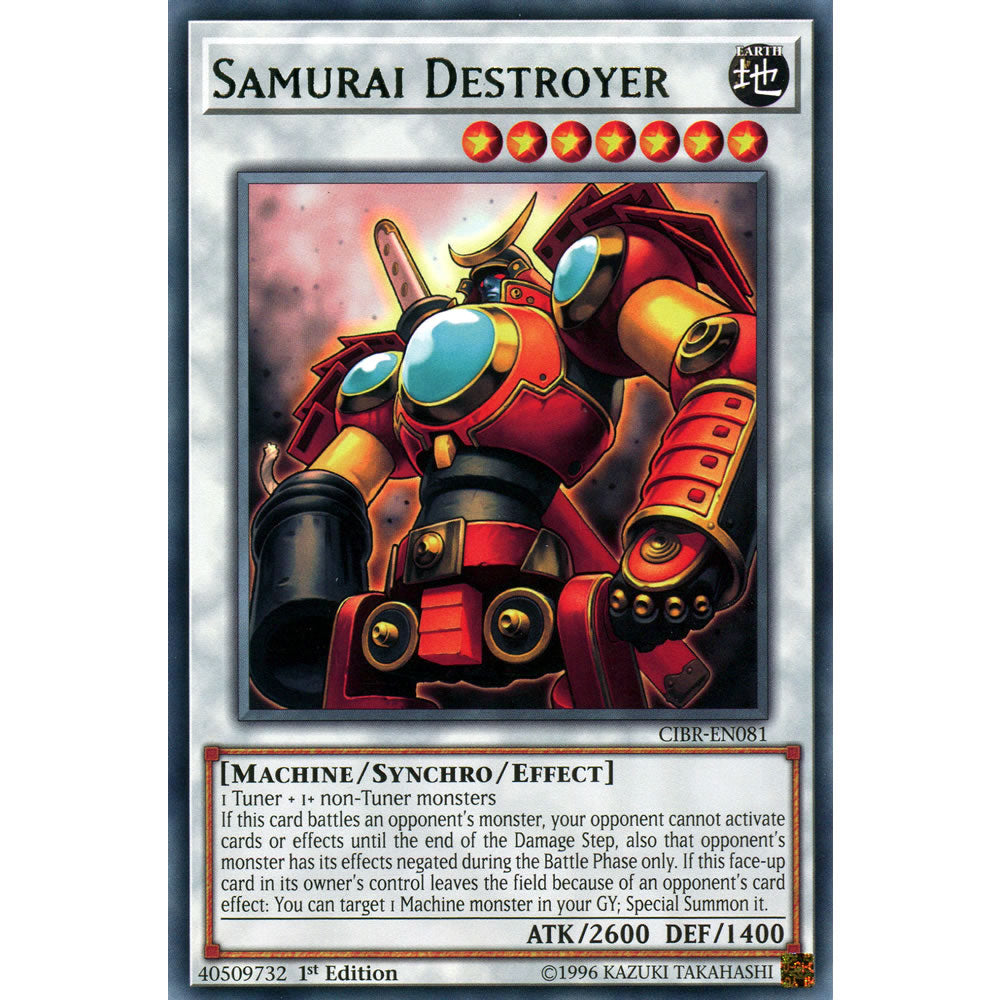 Samurai Destroyer CIBR-EN081 Yu-Gi-Oh! Card from the Circuit Break Set