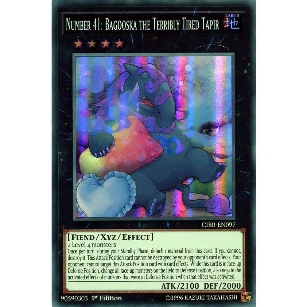 Number 41: Bagooska the Terribly Tired Tapir CIBR-EN097 Yu-Gi-Oh! Card from the Circuit Break Set