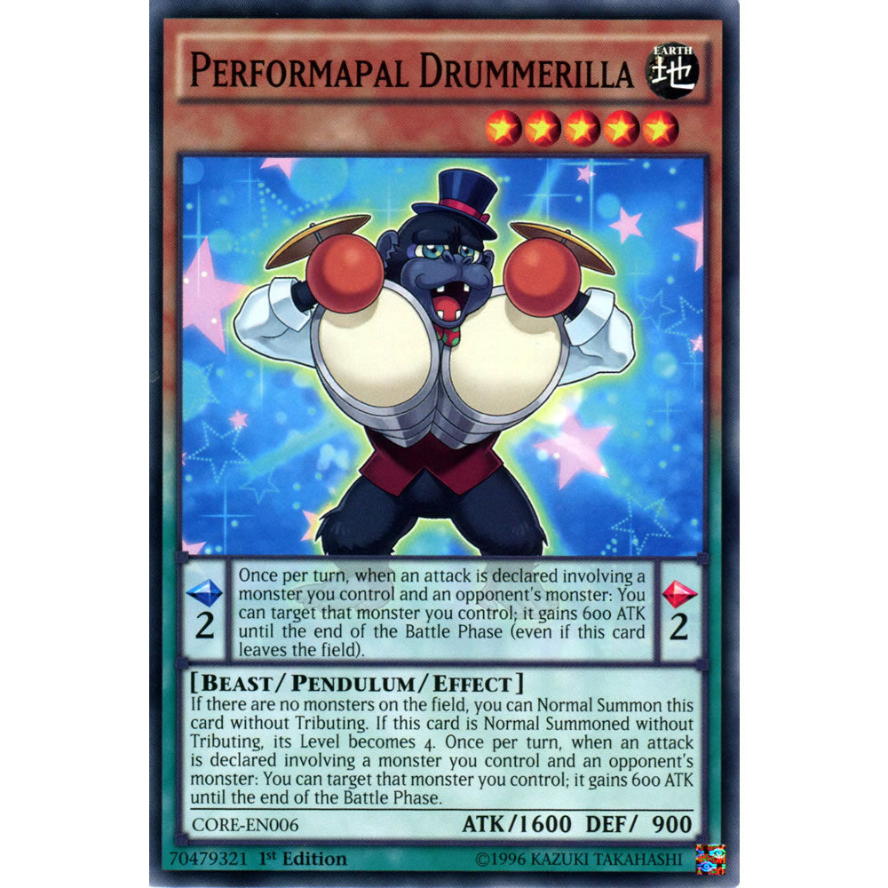 Performapal Drummerilla CORE-EN006 Yu-Gi-Oh! Card from the Clash of Rebellions Set