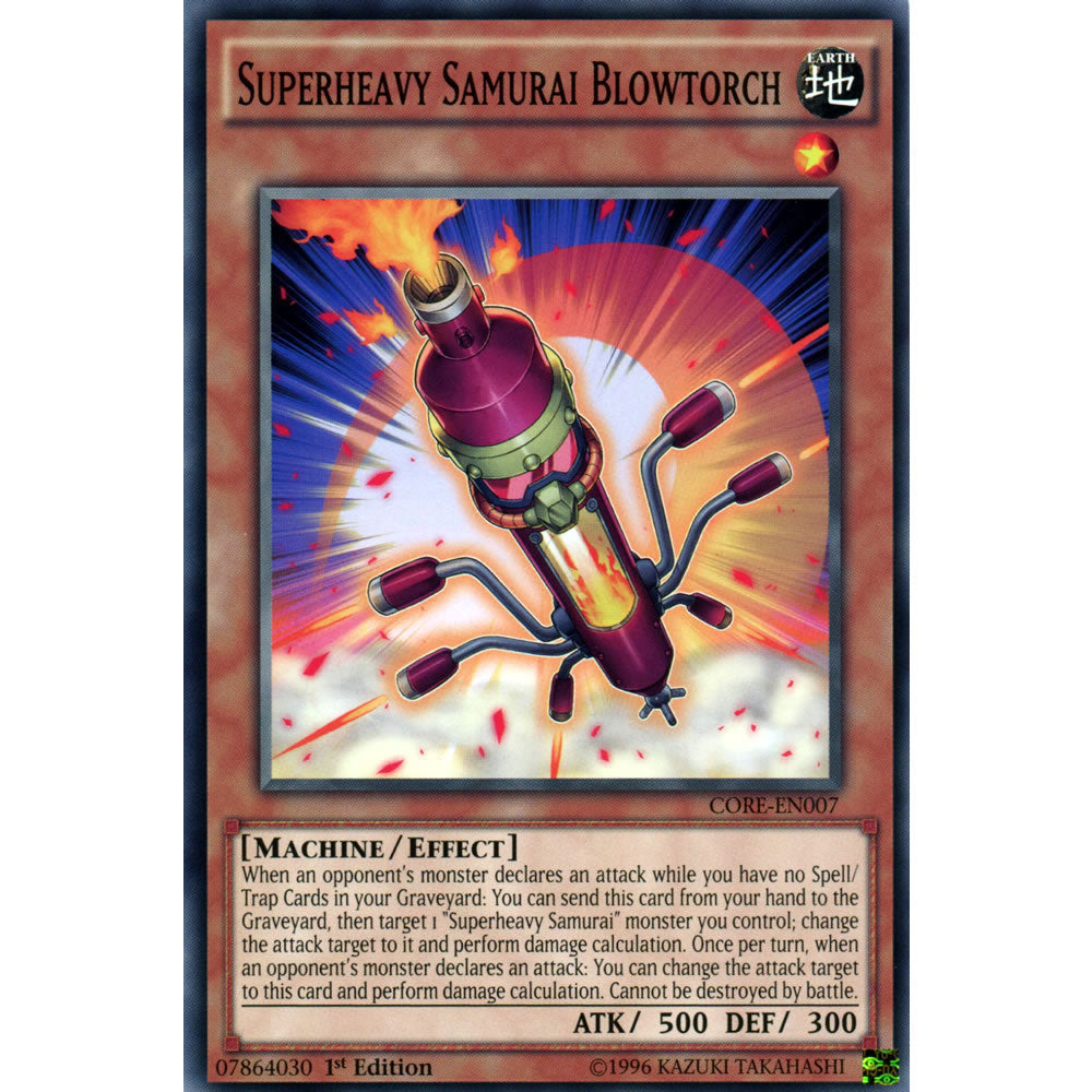 Superheavy Samurai Blowtorch CORE-EN007 Yu-Gi-Oh! Card from the Clash of Rebellions Set